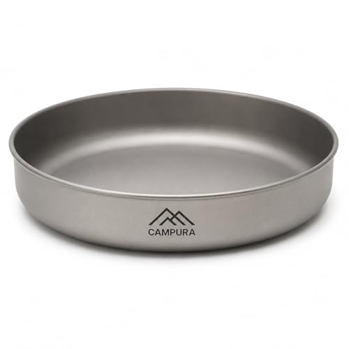 Campura Titan Camping Teller tief 20 cm mit Transportbeutel, runder Outdoor-Teller für Reisen und Camping