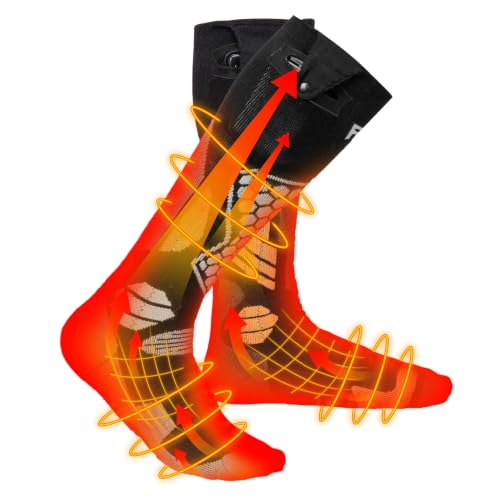 Beheizte Socken für Herren und Damen mit Vollfuß- und Zehenheizung, ideal für Radfahren, Skifahren, Angeln oder Jagd