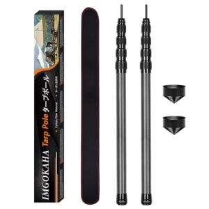 Zwei Kohlefaser-Zeltstangen in schwarz, 58-210cm verstellbar, für Zelte und Tarps