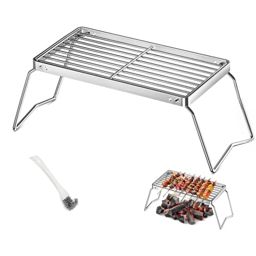 Klappbarer Grillrost aus Edelstahl für Outdoor-Grillen, Camping und Picknicks