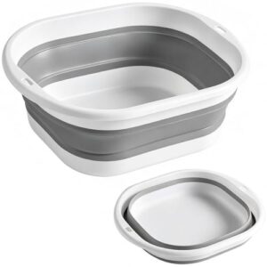 Faltbares Waschbecken für Camping, 31cm groß, grau, Tragbares und klappbares Design