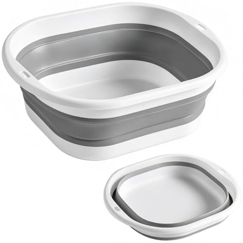 Faltbares Waschbecken für Camping, 31cm groß, grau, Tragbares und klappbares Design