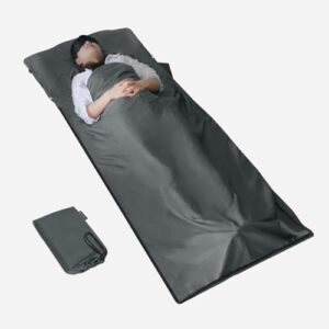 Ultraleichter Baumwollenschlafsack mit 2-facher Funktion: Hüttenschlaf und XXL-Doppel-Reisedecke, ideal für Reisen, Camping oder Schlafplätze mit fraglicher Reinheit