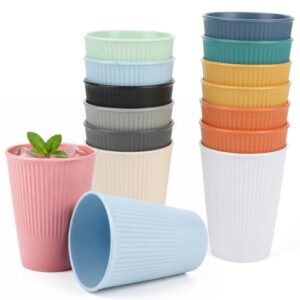 Trinkbecher Set aus BPA-freiem Plastik für Haus, Camping und Picknick, robuste Aufbau, mikrowellenfest und spülmaschinenfest.