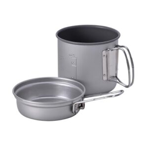 Snow Peak Trek 900 Aluminium-Kochset, grau, leichtes Kochset für Camping mit Topf, Deckel und Bratpfanne sowie Tragetasche