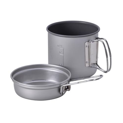 Snow Peak Trek 900 Aluminium-Kochset, grau, leichtes Kochset für Camping mit Topf, Deckel und Bratpfanne sowie Tragetasche