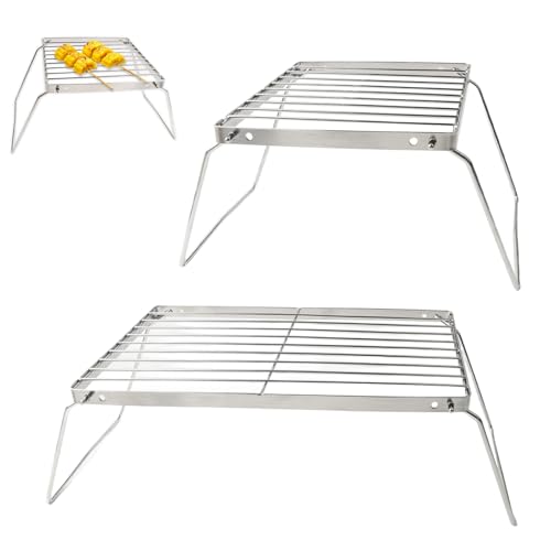 Camping-Grill-Set mit Edelstahl-Rost und Tragbarkeit für Outdoor-Kochen und Grillen