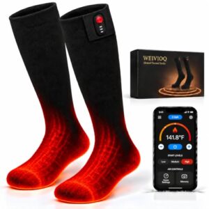 Beheizbare Socken für Damen und Herren, elektrische Heizsocken mit App-Steuerung und 3 Heizstufen