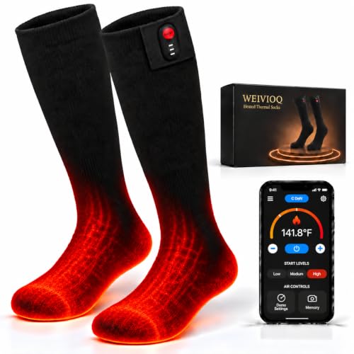 Beheizbare Socken für Damen und Herren, elektrische Heizsocken mit App-Steuerung und 3 Heizstufen