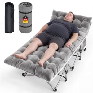 XXL Feldbett für 2 Personen, Campingliege mit Matratze und Seitentasche, klappbar bis 308 kg für Outdoor & Indoor Reisen