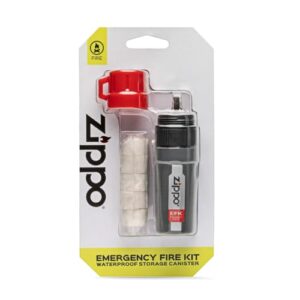 Zippo Notfall Feuerstarter Set für Outdoor-Aktivitäten, einsetzen Sie ein sicheres Feuer bei jedem Wetter, Feuerstein und Zunder enthalten